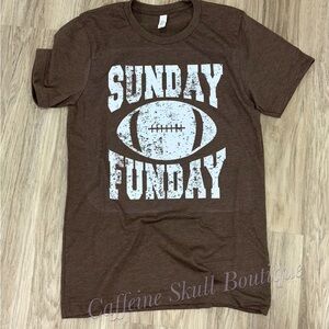 Bella Canvas Brown 'Sunday Funday' Short Sleeve Tee